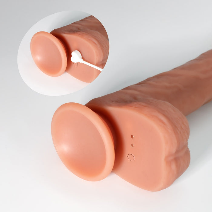 Crushious Inviktus Vibe 7.5 vibrator with remote control - penis imitator, rotation, silicone, flesh-colored