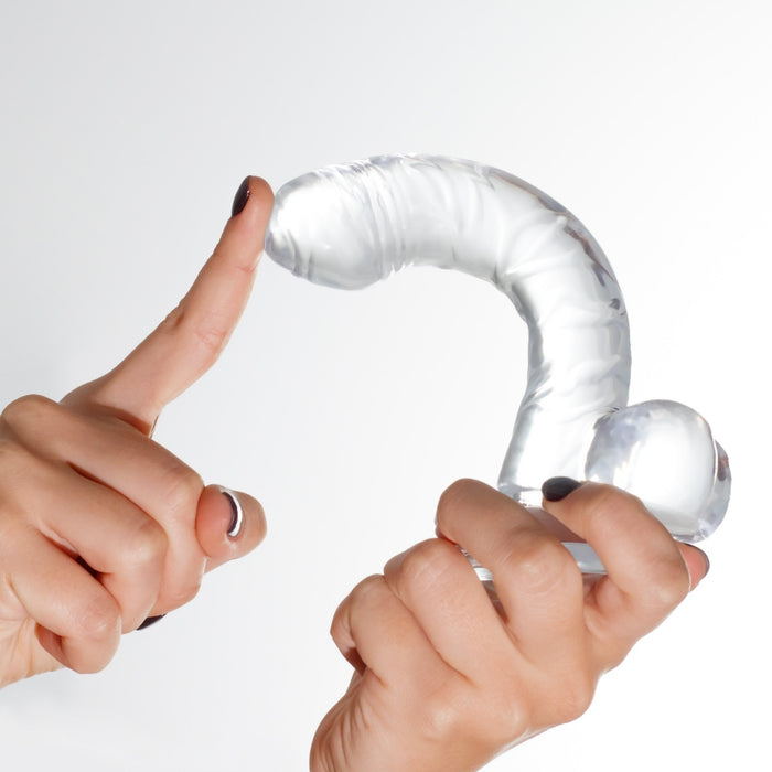 Crushious Hudini analinis dildo – su siurbtuku, TPE, skaidrus