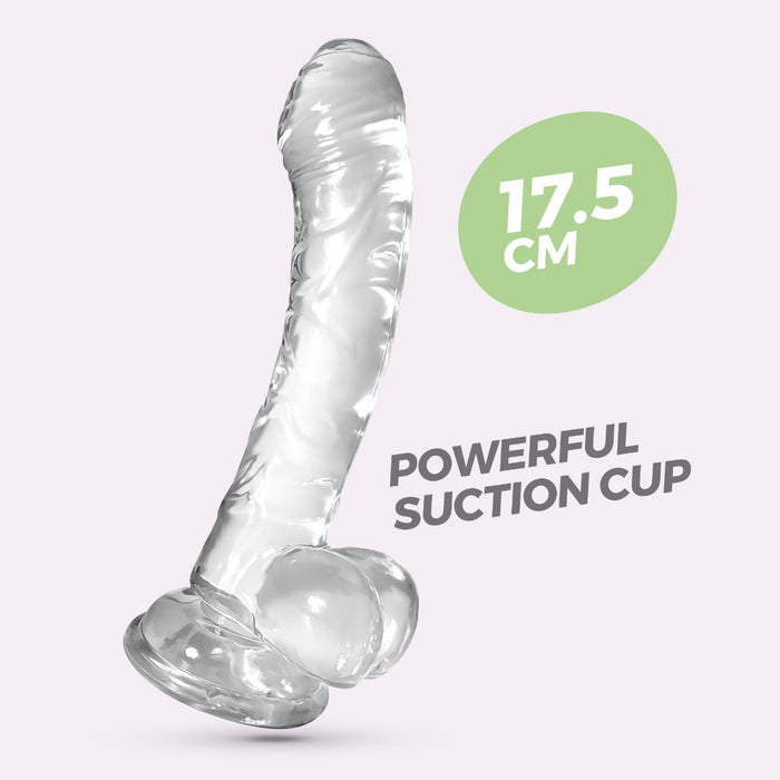 Crushious Hudini analinis dildo – su siurbtuku, TPE, skaidrus
