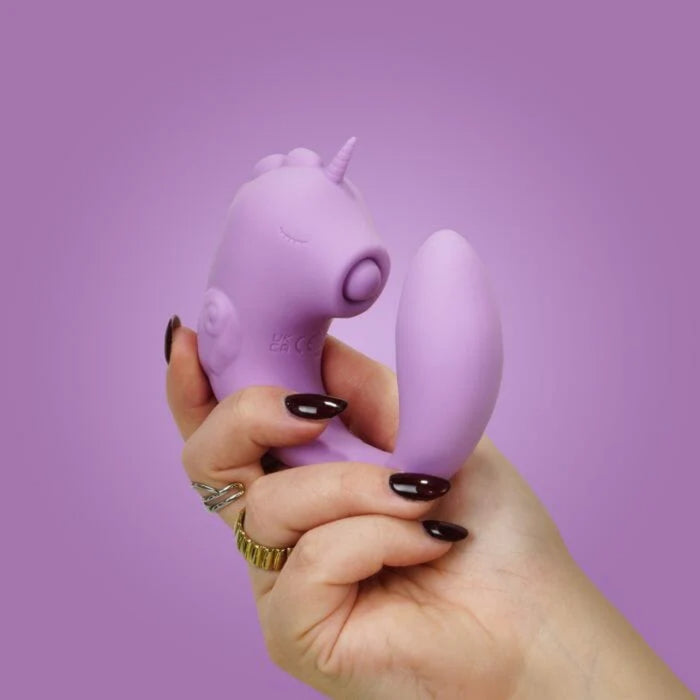 Unihorn C Horse Marina Lilac vibratorius – klitorinis + G taško, silikoninis, USB