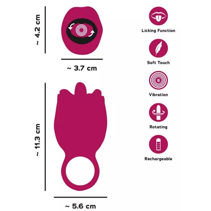 OralFun klitorinis stimuliatorius – „liežuvio“ efektas, silikoninis, USB
