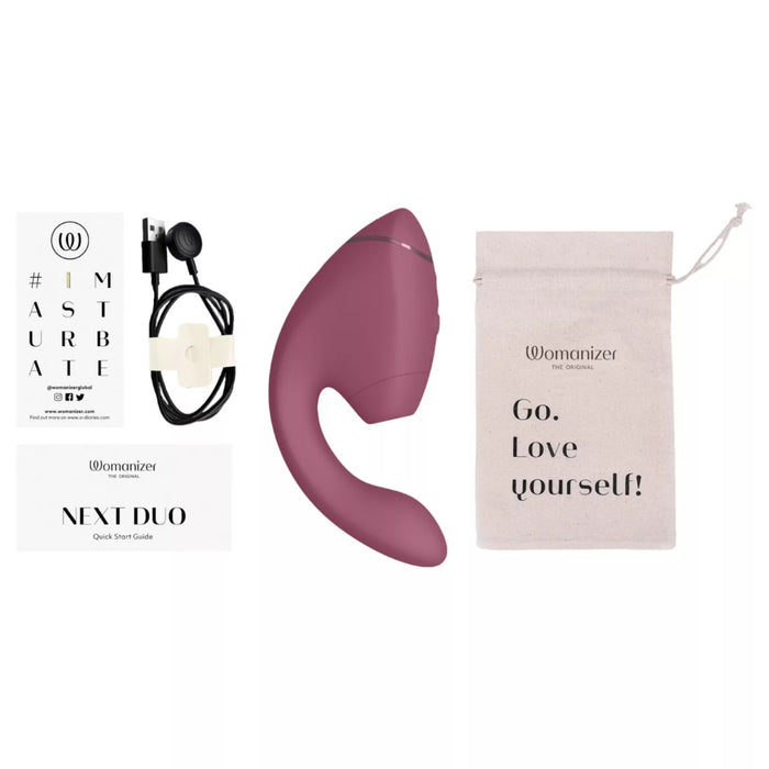 Womanizer Next Duo 2-in-1 vibrator - clitoral + G-spot, Pleasure Air, silicone, pink