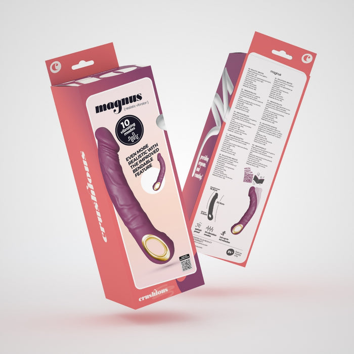 Crushious Magnus Bend flexible vibrator - silicone, 22.5 cm