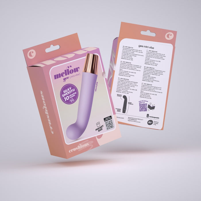Crushious Mellow Gee mini vibratorius – nešiojamas, G taško forma, silikonas