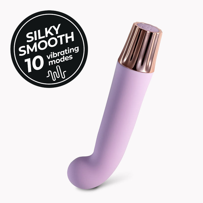 Crushious Mellow Gee mini vibratorius – nešiojamas, G taško forma, silikonas