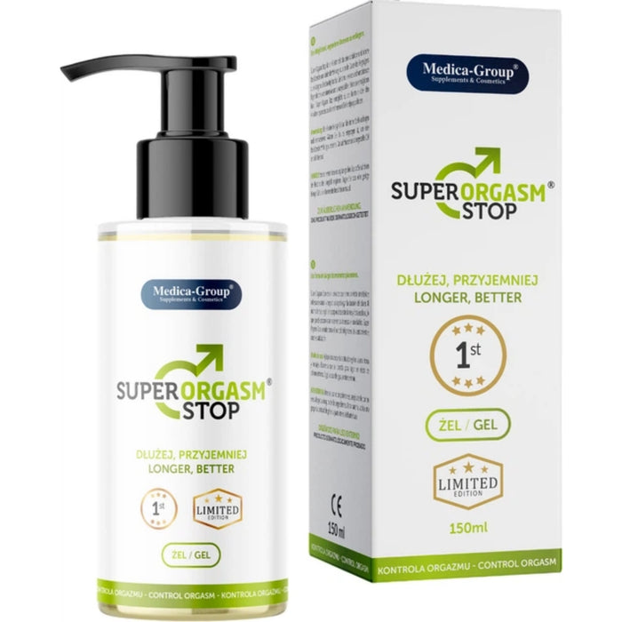Super Orgasm Stop Gel – intymus gelis vyrams, pojūčių komfortui, 150 ml