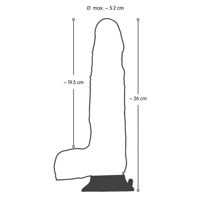 Nature Skin Dancing Dick – vibratorius, realistiškas, su pulteliu, 26 cm