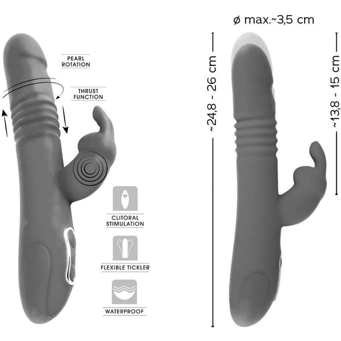 Sweet Smile Thrusting Pearl Rabbit – vibratorius, stumiamas, su klitorio stimuliacija, 26 cm