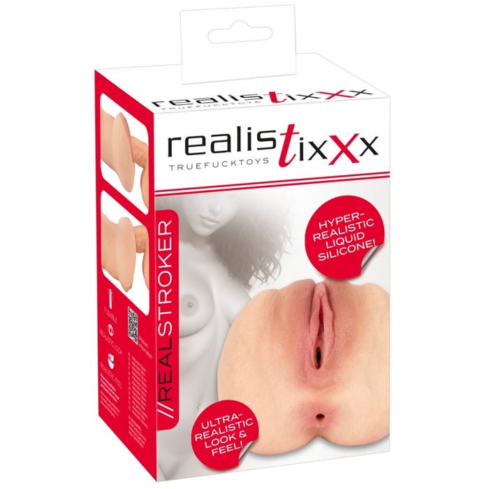 Realistixxx RealStroker Realis – masturbator, silicone, double tunnel, 17.5 cm