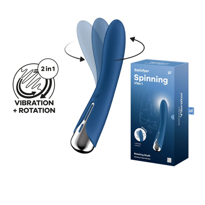 Satisfyer Spinning Vibe 1 – G-spot vibrator with rotation and vibration, blue