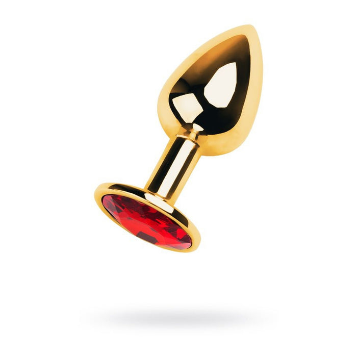 Gold Anal Plug – analinis kaištis su kristalu, raudonas