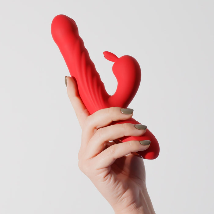 Crushious Lapin Thrusting Rabbit – thrusting rabbit vibrator, red
