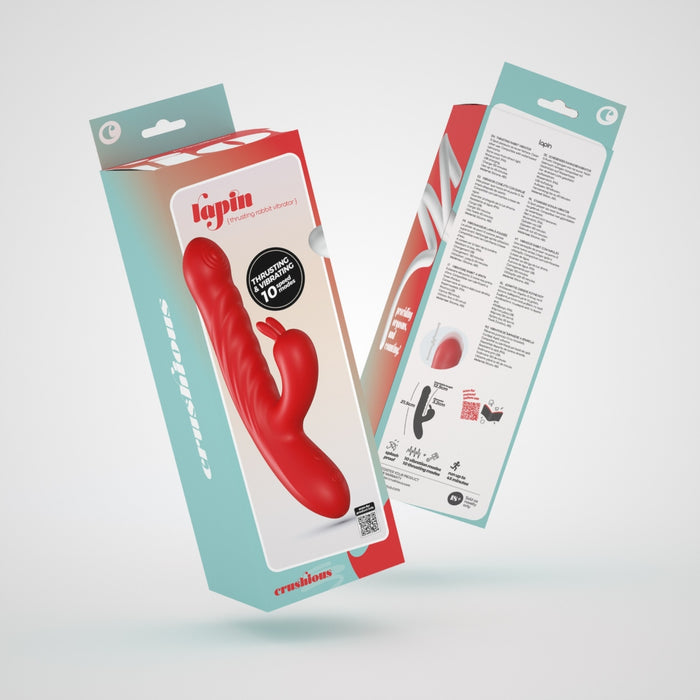 Crushious Lapin Thrusting Rabbit – thrusting rabbit vibrator, red