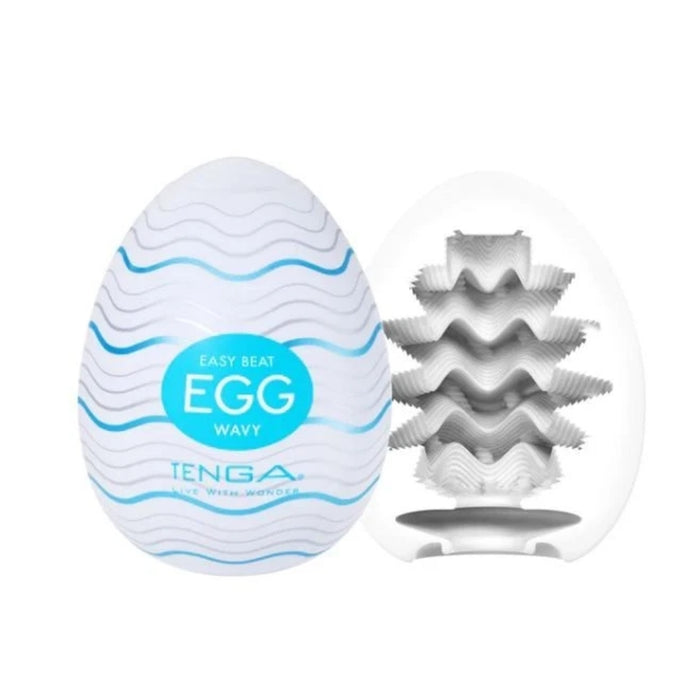 TENGA Egg Wavy – masturbator for men, compact, with wave texture