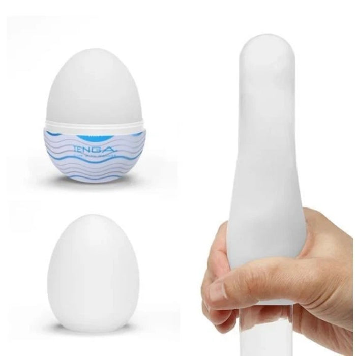 TENGA Egg Wavy – masturbator for men, compact, with wave texture