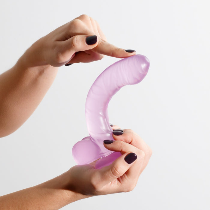 CRUSHIOUS Hudini Jelly Anal Dildo Purple – lankstus dildo su siurbtuku