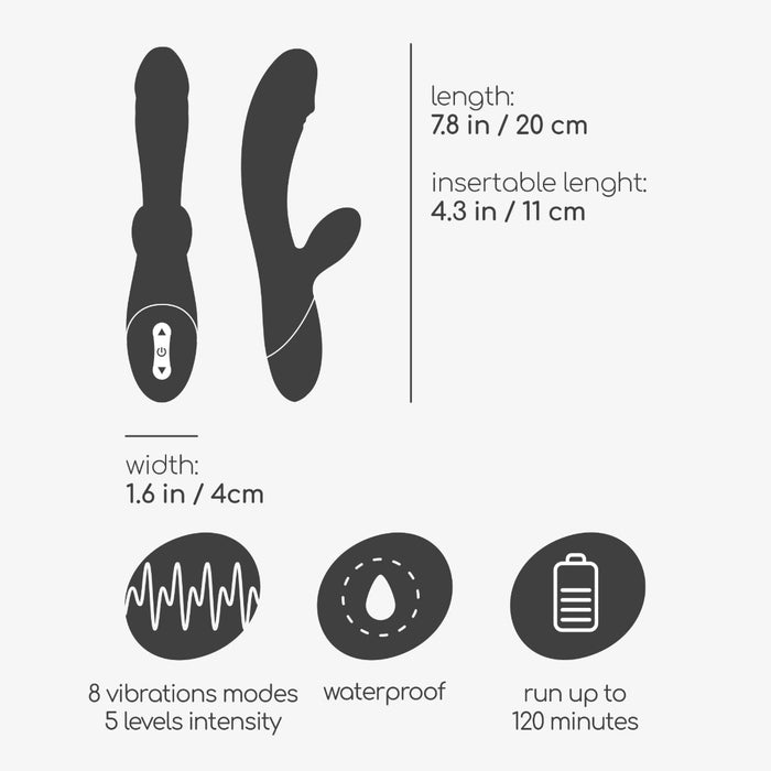 CRUSHIOUS Dare Dong – įkraunamas rabbit tipo vibratorius