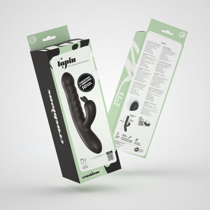 CRUSHIOUS Lapin – thrusting rabbit vibratorius, juodas