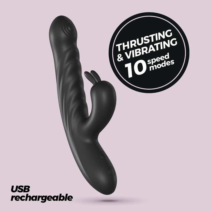 CRUSHIOUS Lapin – thrusting rabbit vibratorius, juodas
