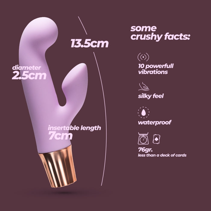 Crushious Mellow Cony – mini vibratorius zuikutis, violetinis