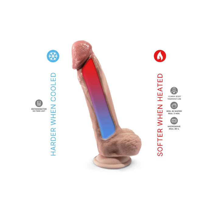 „Silexd“ – realistinis silikoninis termoaktyvus dildo su siurbtuku (22,9 cm)