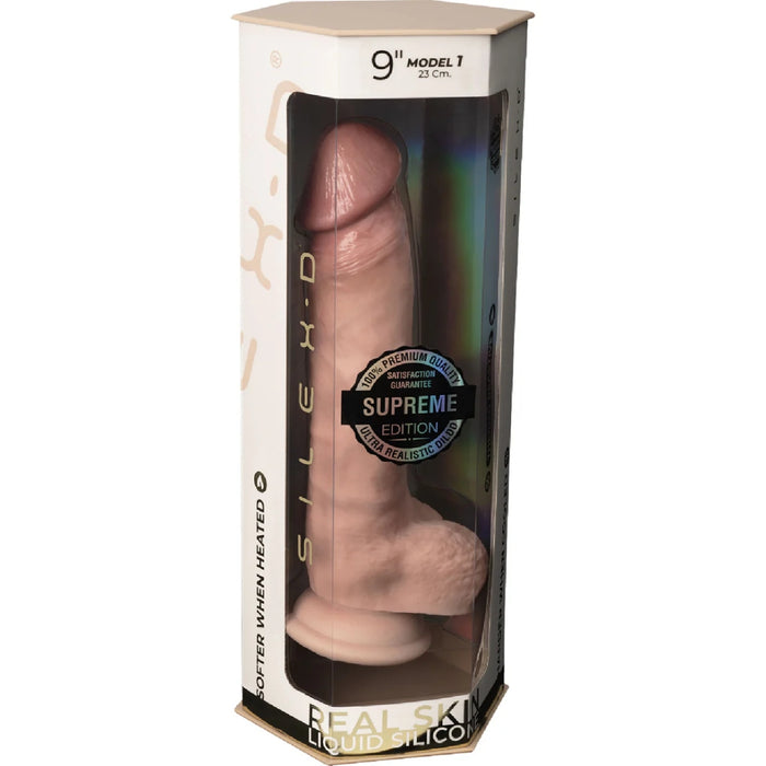 „Silexd“ – realistinis silikoninis termoaktyvus dildo su siurbtuku (22,9 cm)