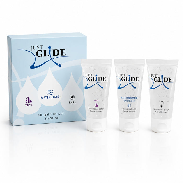 „Just Glide Deluxe“ – lubrikantų rinkinys, 3 × 50 ml.
