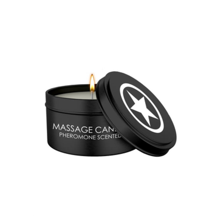 OUCH! Massage candle with pheromone aroma, black