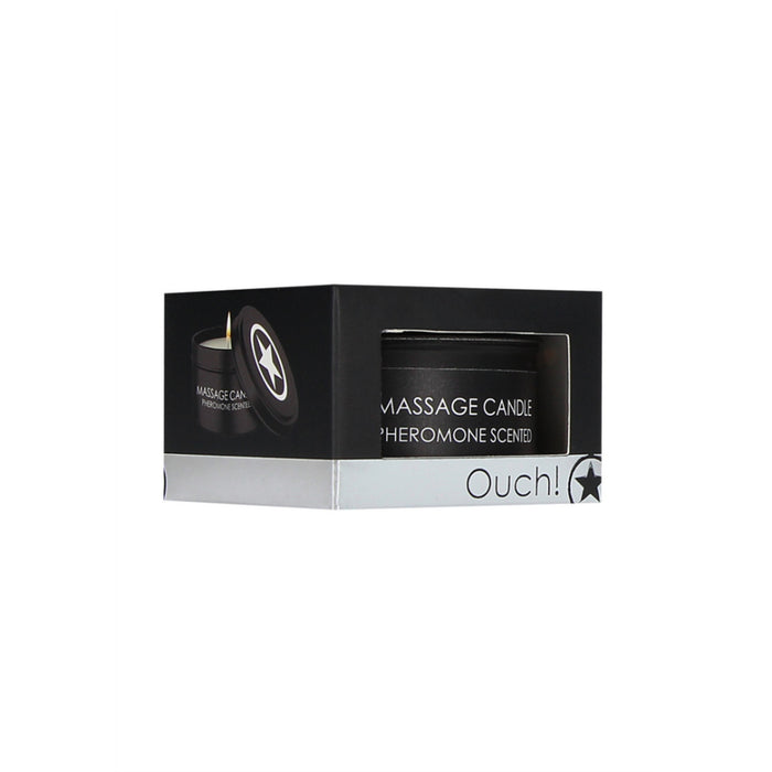 OUCH! Massage candle with pheromone aroma, black