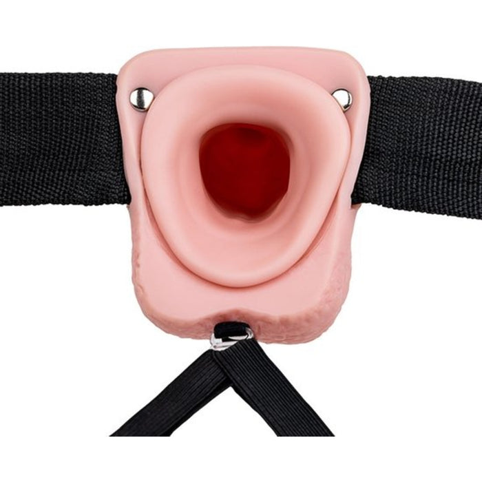 RealRock Hollow Strap-On With Balls – hollow strap-on with harness, 7″