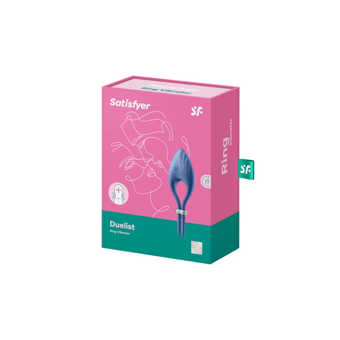 Satisfyer Duelist - reguliuojamas vibruojantis penio žiedas, mėlynas