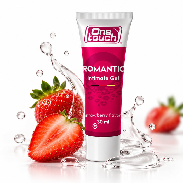 One Touch Romantic - braškinis vandens pagrindo lubrikantas, 30 ml