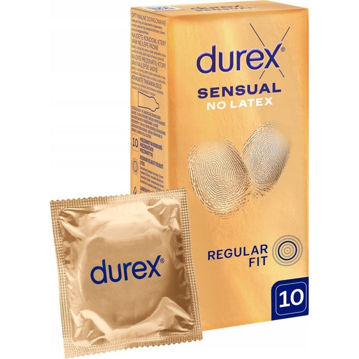 Durex Sensual No Latex 10 vnt. – itin ploni prezervatyvai be latekso