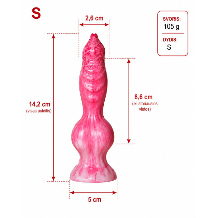 Realistiškas Vilko Šuns Formos Dildo su Prisitaikančia Bazė ir Minkštu Silikonu