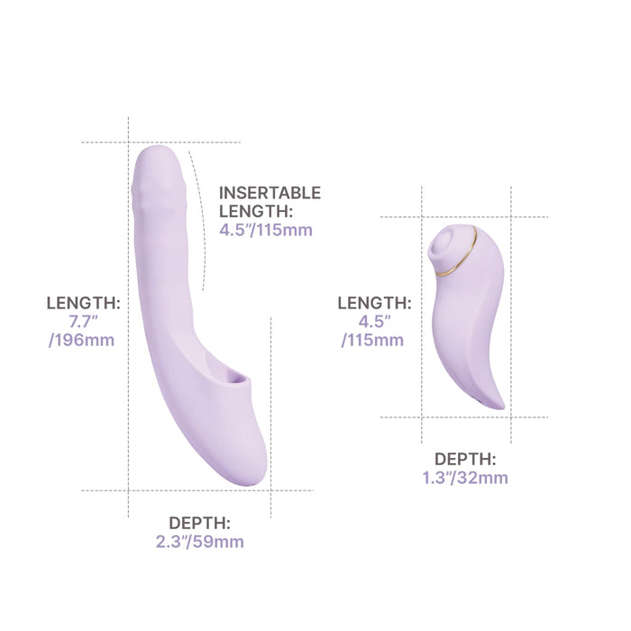 SVAKOM DuoGlow – 2-piece vibrator and clitoral stimulator, 5-in-1