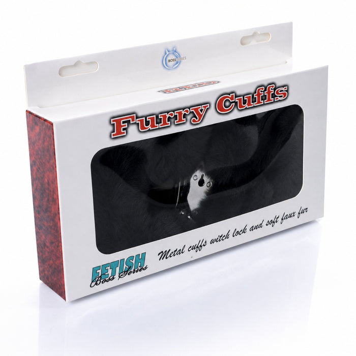 Furry Cuffs pūkuoti  Juodi antrankiai