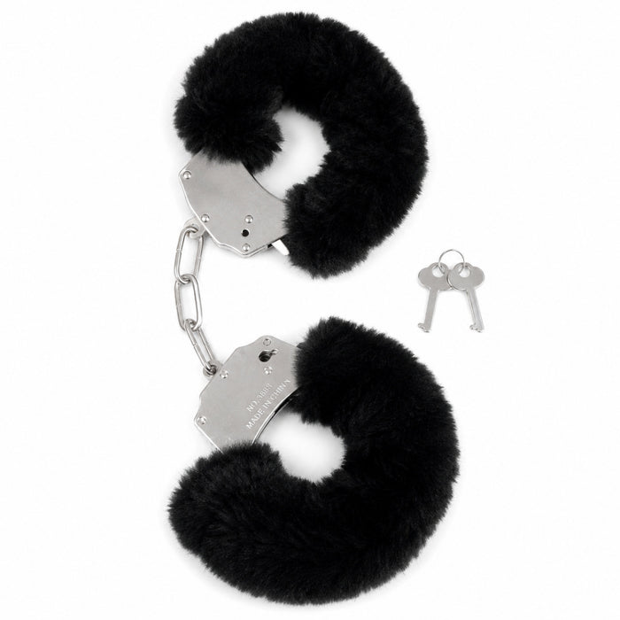 Furry Cuffs pūkuoti  Juodi antrankiai