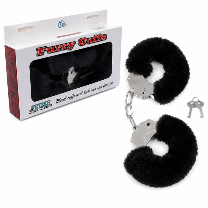 Furry Cuffs pūkuoti  Juodi antrankiai